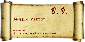 Benyik Viktor névjegykártya