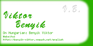 viktor benyik business card